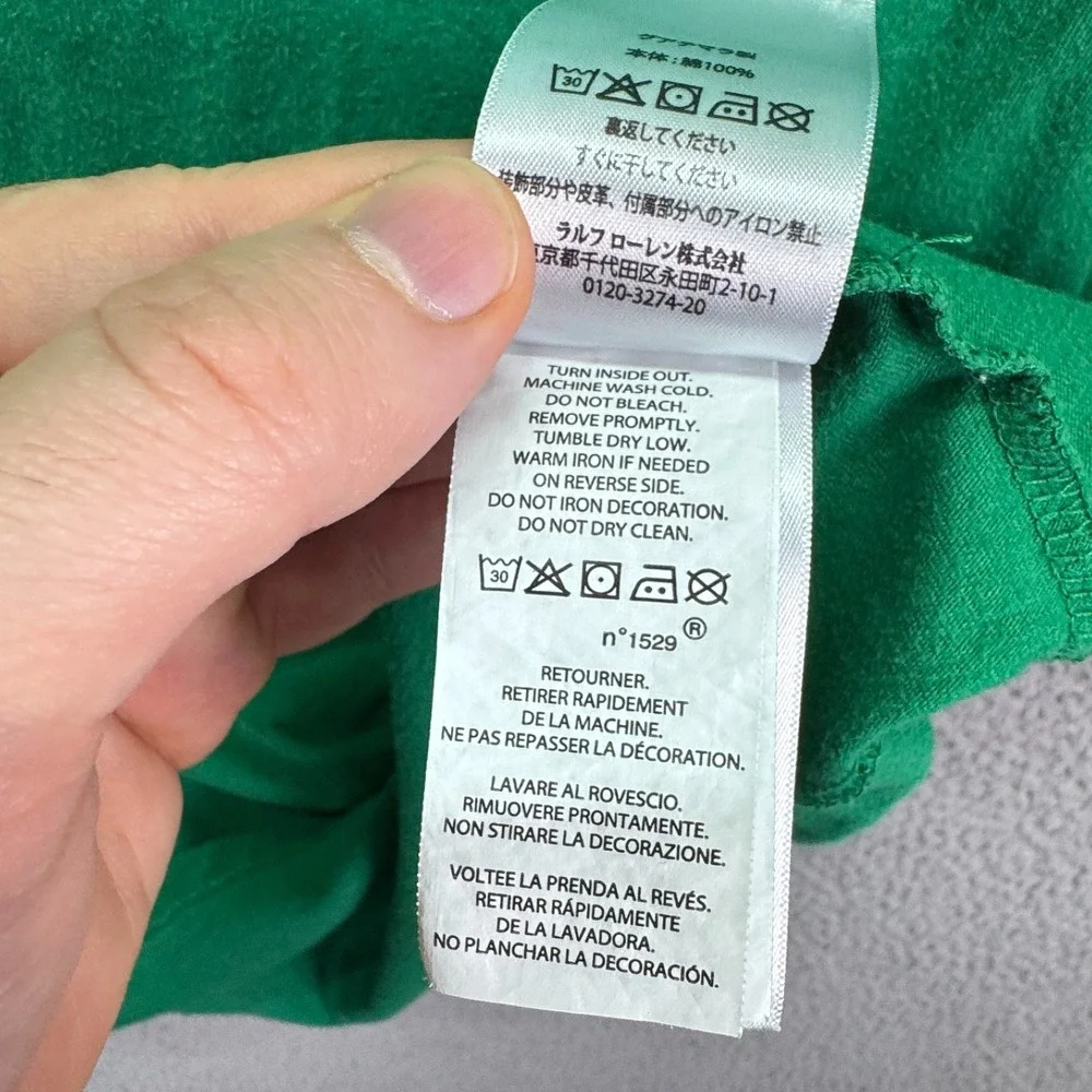 Polo Ralph Lauren Tshirt Mens XL‎ Green Crewneck Preppy Lounge Active Everyday